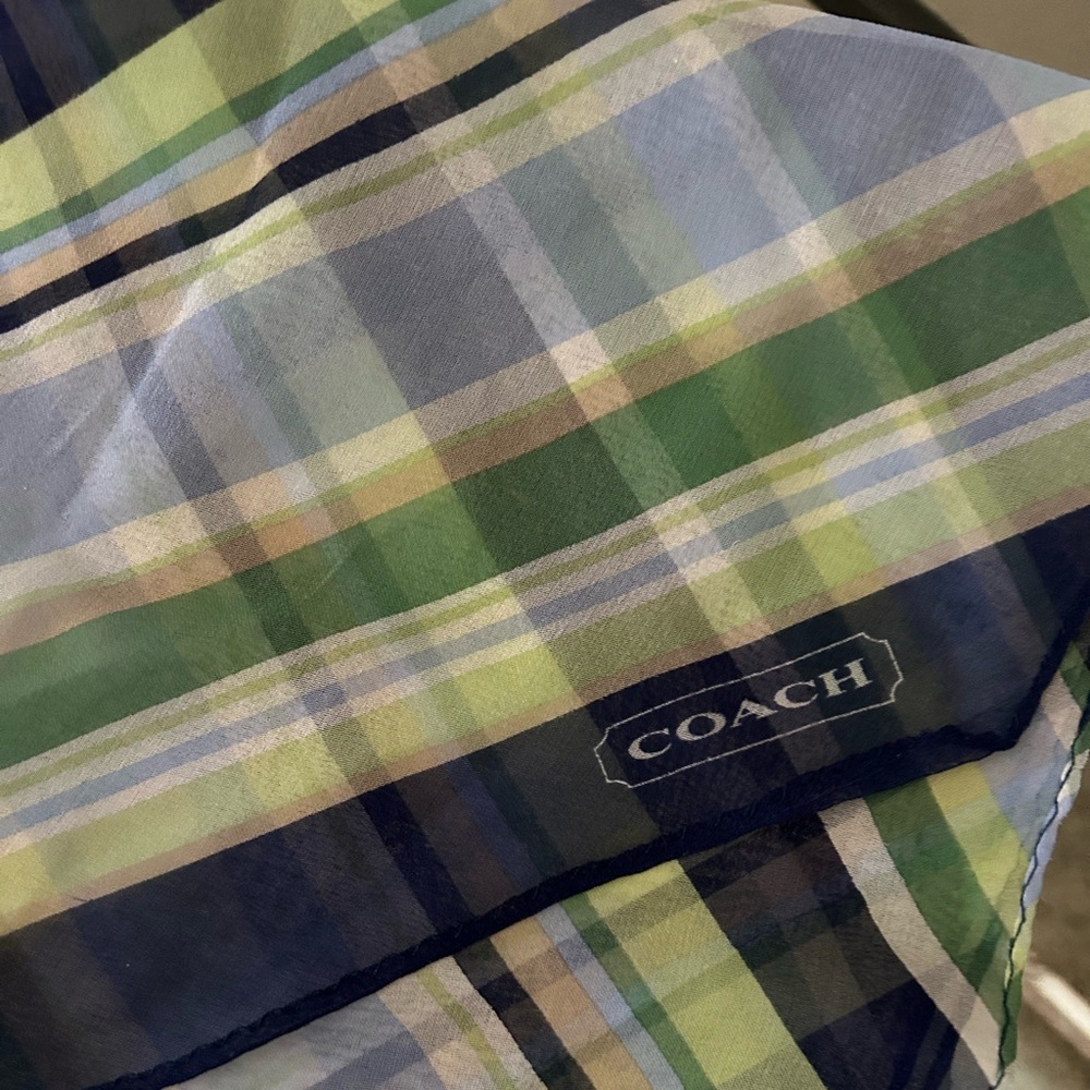 COACH Silk Long Scarf - 100% silk multicolored stripe